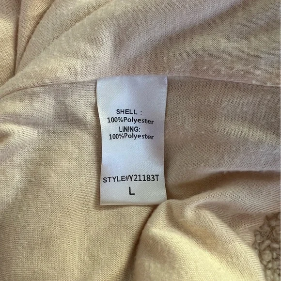 Tuckernuck Rollins Funnel Neck Teddy Tan Fleece Pullover, Size L - Picture 8 of 9